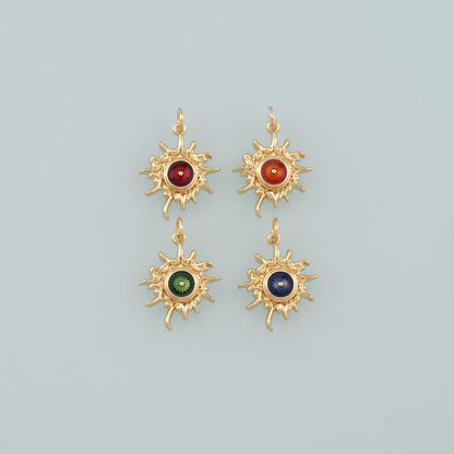 18K Gold Filled Enamel Evil Eye Charm Pendant for Jewelry Making