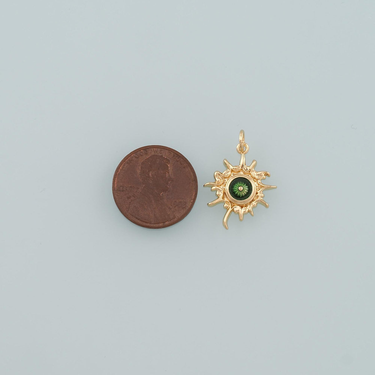 18K Gold Filled Enamel Evil Eye Charm Pendant for Jewelry Making
