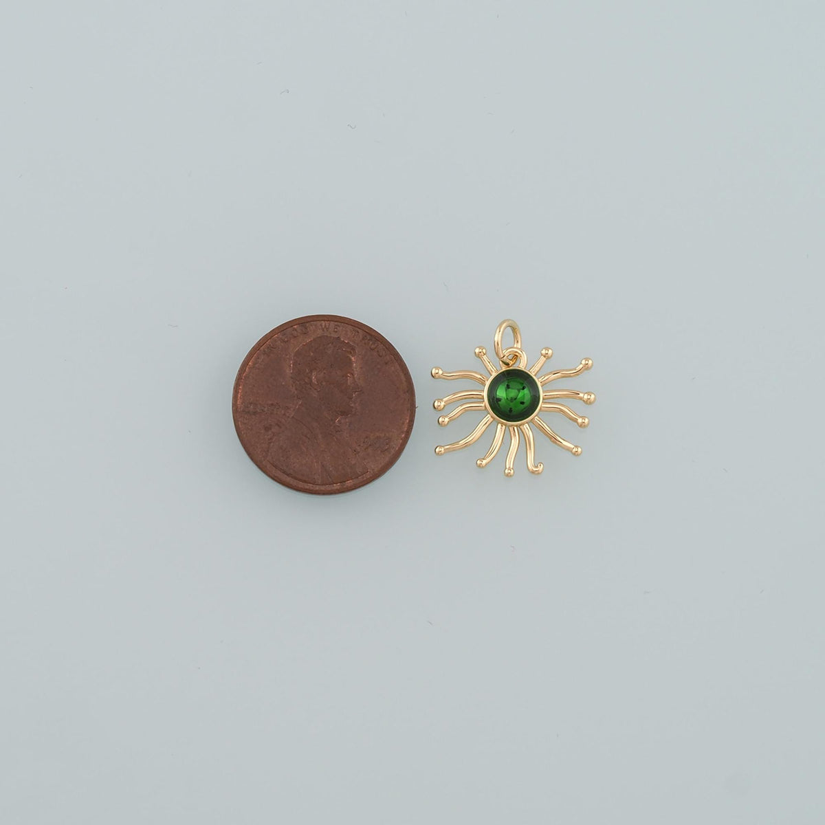 18K Gold Filled Sun Enamel Charm Pendant for Jewelry Making