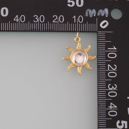 Gold Sun Charms,18K Gold Filled Sun Pendant,Celestial Charm Bracelet Necklace for DIY Jewelry Making Supply