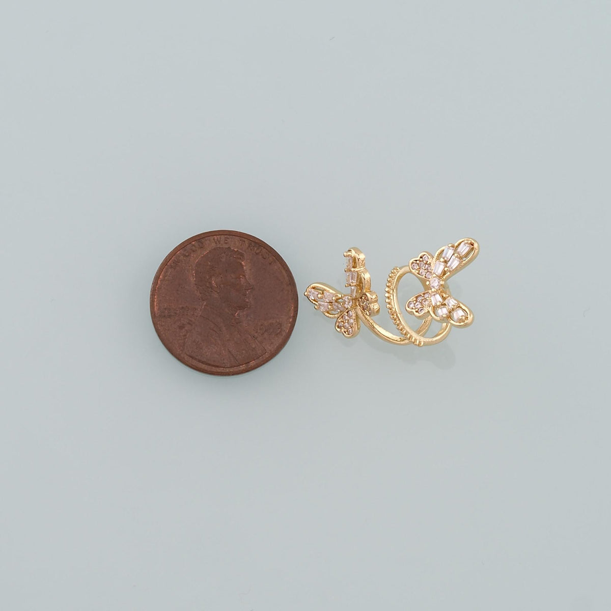 1pair 18K Gold Filled Butterfly Ear Clip,Gold Earrings,Dainty Earrings