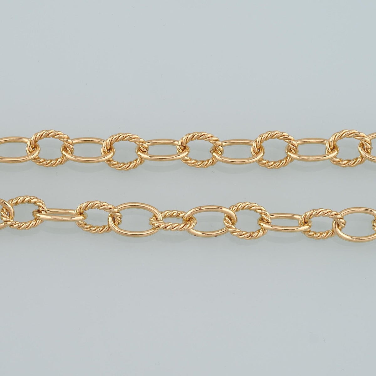 Gold Twist Chain,18K Gold Filled Oval Chain for Necklace Bracelet DIY Jewelry Making Supply