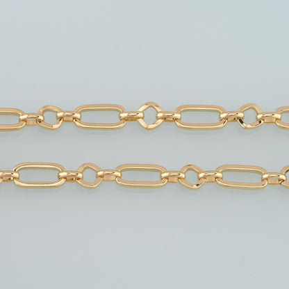 Gold Paper Clip Chain,18K Gold Filled Oval Chain for Necklace Bracelet DIY Jewelry Making Supply