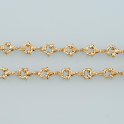Gold Twist Chain,18K Gold Filled Round Chain for Necklace Bracelet DIY Jewelry Making Supply