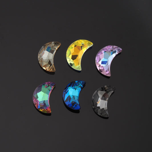1pcs Moon Crystal Pendant Crystal AB Rhinestones for DIY Craft Jewelry Making Supply