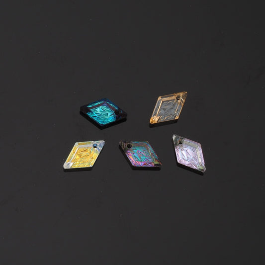 1pcs Rhombus Crystal Pendant Crystal AB Rhinestones for DIY Craft Jewelry Making Supply