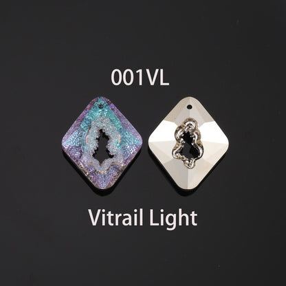 1pcs Rhombus Crystal Pendant Crystal AB Rhinestones for DIY Craft Jewelry Making Supply