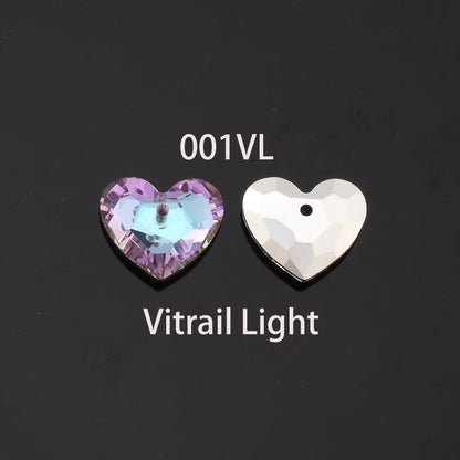 Gold Filled Crystal Heart Charm Pendant for Jewelry Making
