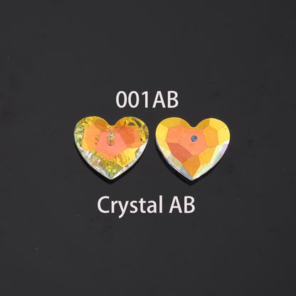 Gold Filled Crystal Heart Charm Pendant for Jewelry Making
