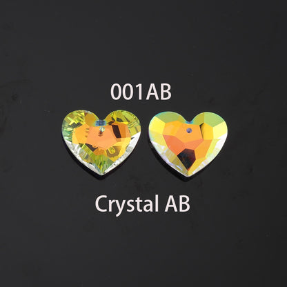 Gold Filled Crystal Heart Charm Pendant for Jewelry Making
