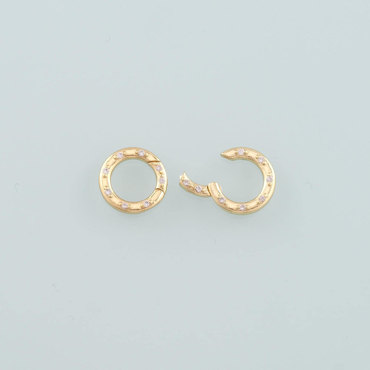 18K Gold Filled Round Carabiner Clasp,Carabiner Lock Connector, Pull out clasp for DIY Jewelry Clasp Finding Necklace Bracele