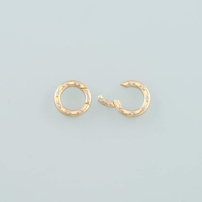 18K Gold Filled Round Carabiner Clasp,Carabiner Lock Connector, Pull out clasp for DIY Jewelry Clasp Finding Necklace Bracele