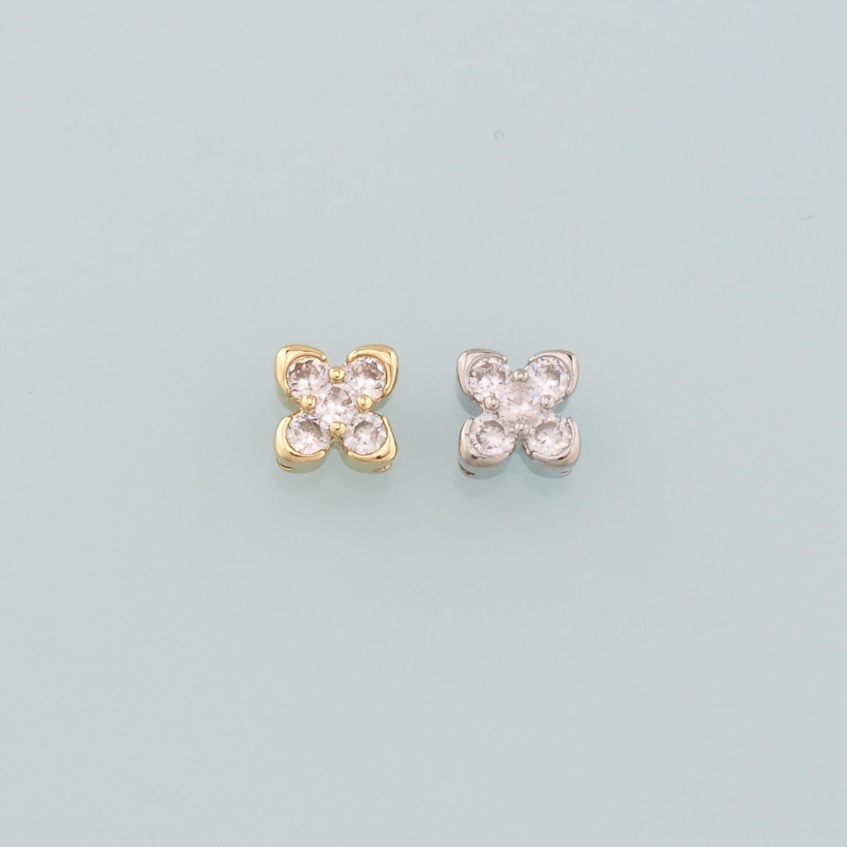 Gold Flower Spacer Beads Charms,18K Gold Filled Flower Bracelet Necklace for DIY Jewelry Making Supply