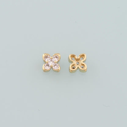 18K Gold Filled Flower Charm Pendant for Jewelry Making