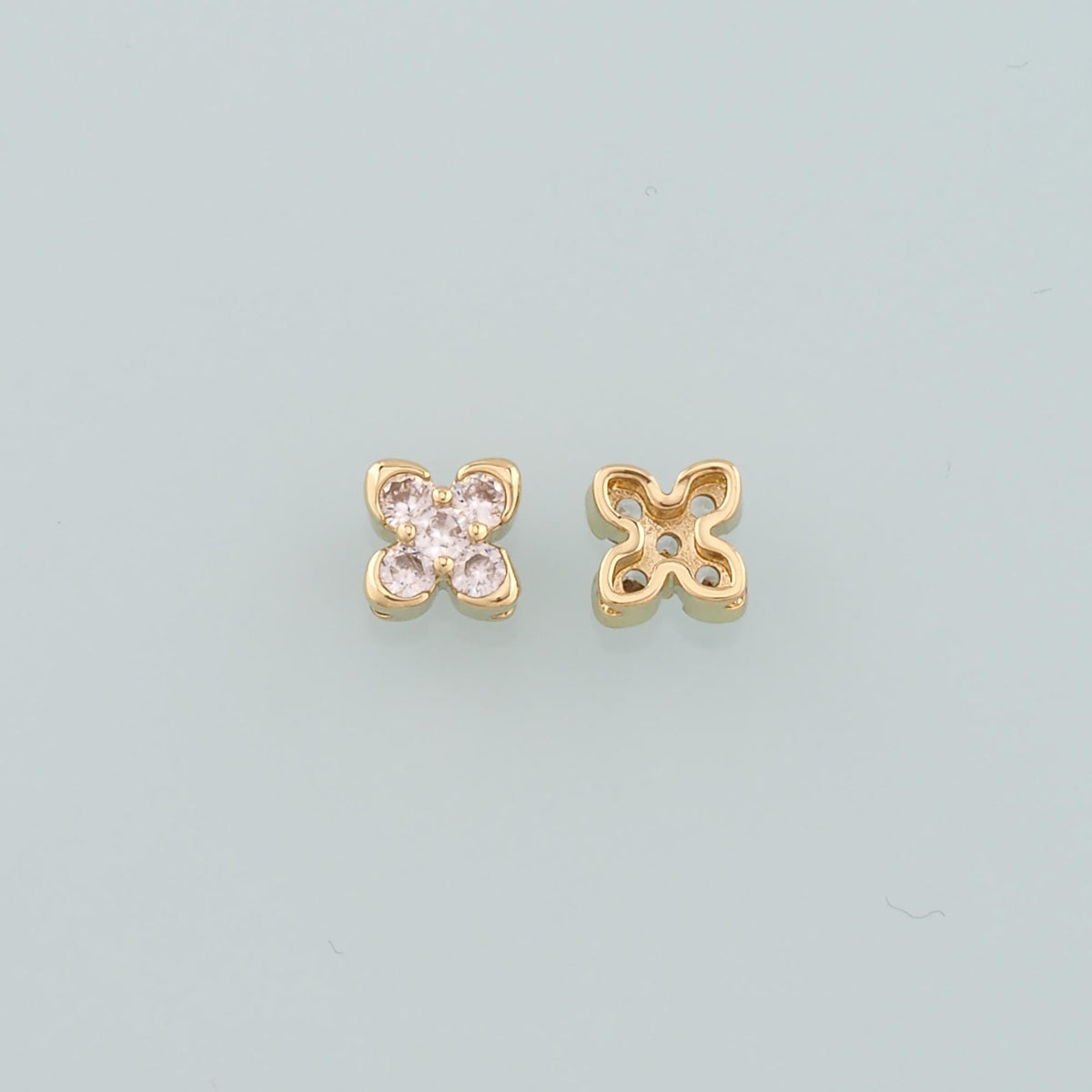 Gold Flower Spacer Beads Charms,18K Gold Filled Flower Bracelet Necklace for DIY Jewelry Making Supply