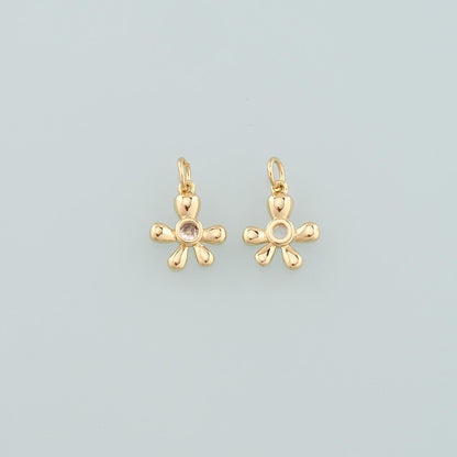 18K Gold Filled Flower Charm Pendant for Jewelry Making