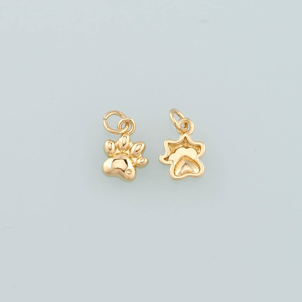 Gold Paw Charms,18K Gold Filled Cat Paw Pendant,Dainty Dog Paw Charm Bracelet Necklace for DIY Jewelry Making Supply