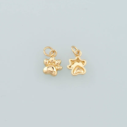 Gold Paw Charms,18K Gold Filled Cat Paw Pendant,Dainty Dog Paw Charm Bracelet Necklace for DIY Jewelry Making Supply