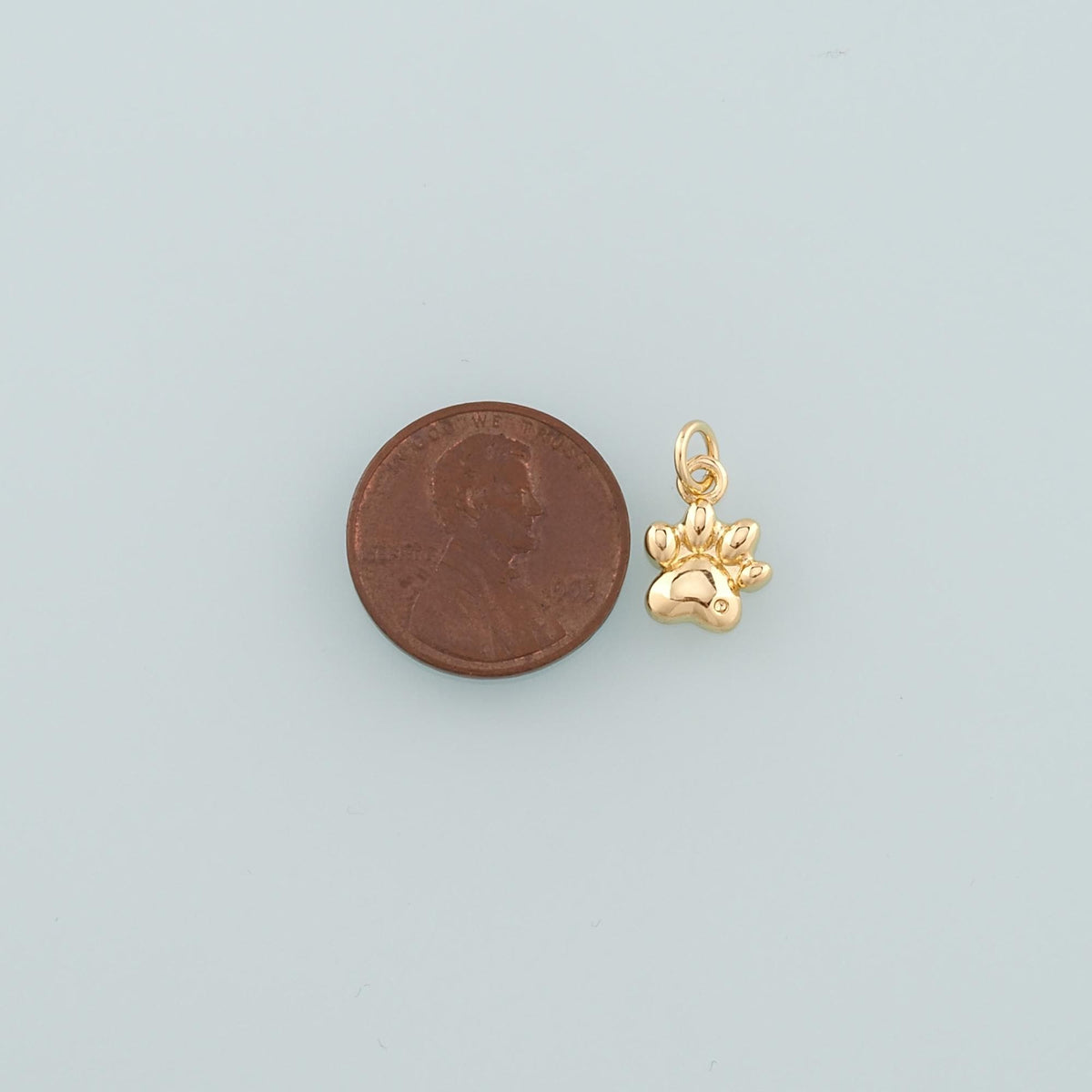 Gold Paw Charms,18K Gold Filled Cat Paw Pendant,Dainty Dog Paw Charm Bracelet Necklace for DIY Jewelry Making Supply