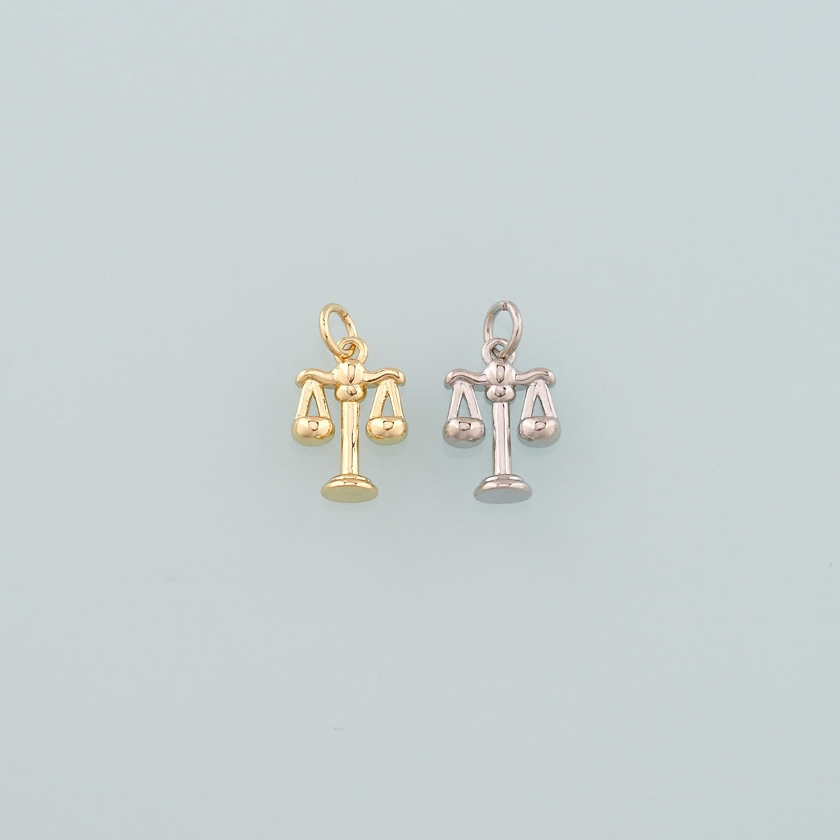 Gold Justice Charms,18K Gold Filled Balance Pendant,Balance Scale Charm Bracelet Necklace for DIY Jewelry Making Supply