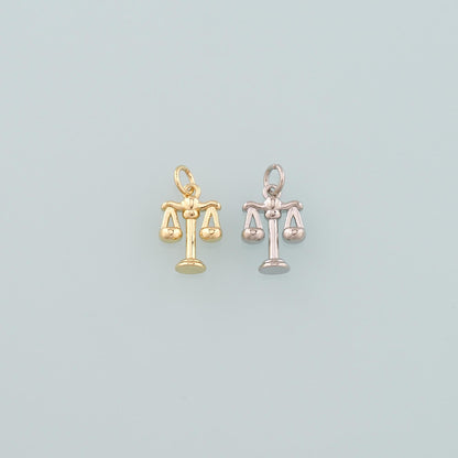 Gold Justice Charms,18K Gold Filled Balance Pendant,Balance Scale Charm Bracelet Necklace for DIY Jewelry Making Supply