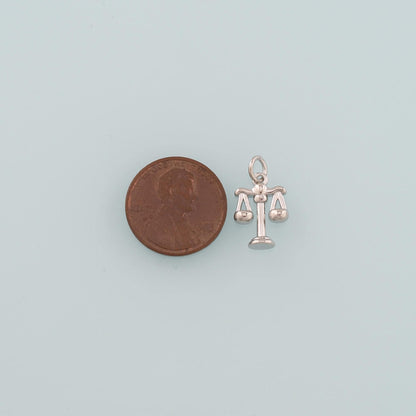 Gold Justice Charms,18K Gold Filled Balance Pendant,Balance Scale Charm Bracelet Necklace for DIY Jewelry Making Supply