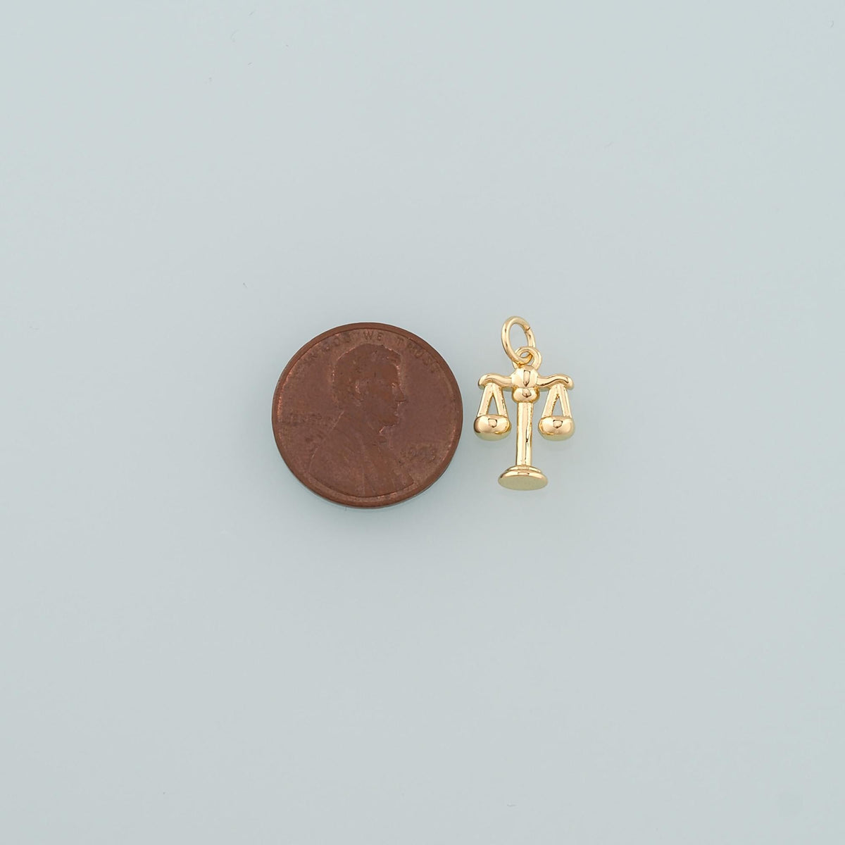 Gold Justice Charms,18K Gold Filled Balance Pendant,Balance Scale Charm Bracelet Necklace for DIY Jewelry Making Supply