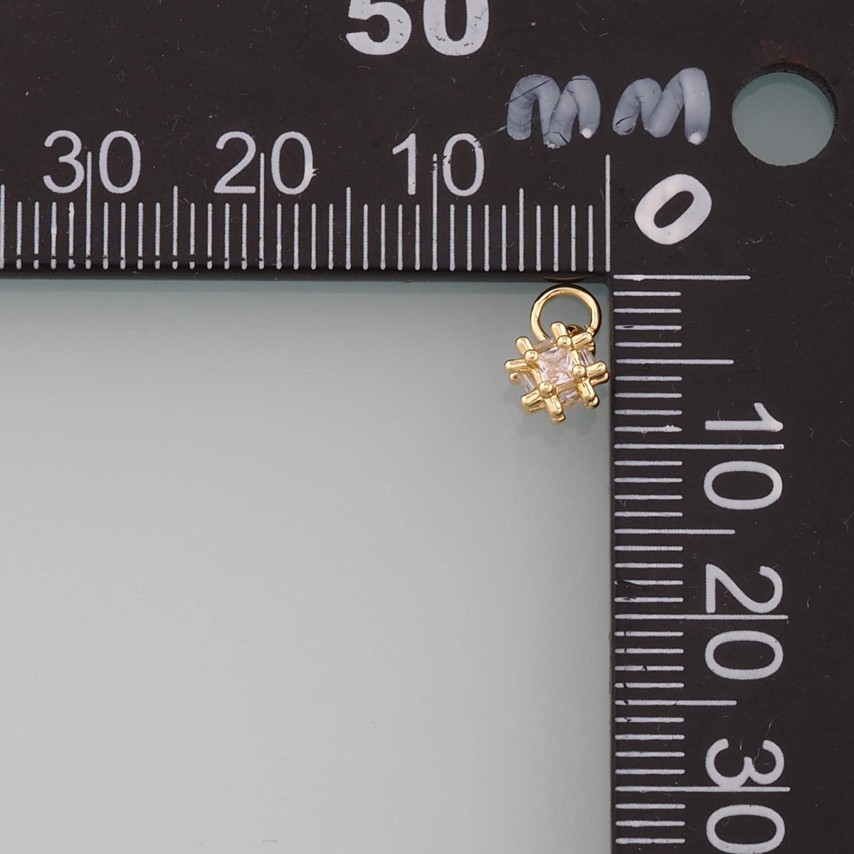 18K Gold Filled Hand CZ Charm Pendant for Jewelry Making
