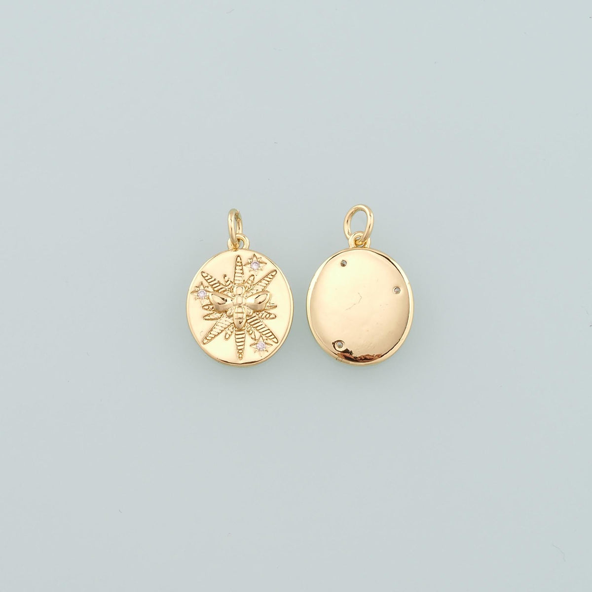 18K Gold Filled Bee CZ Charm Pendant for Jewelry Making