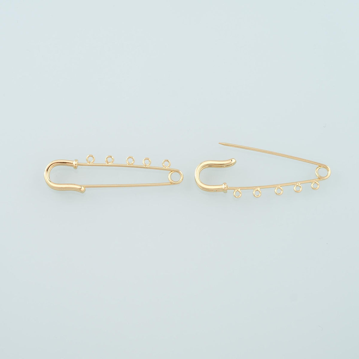 Gold 5 Loops Safety Pin, 18K Gold Filled Paper Clip Pendant,Dainty Paper Clip Charm Bracelet Necklace for DIY Jewelry Making 