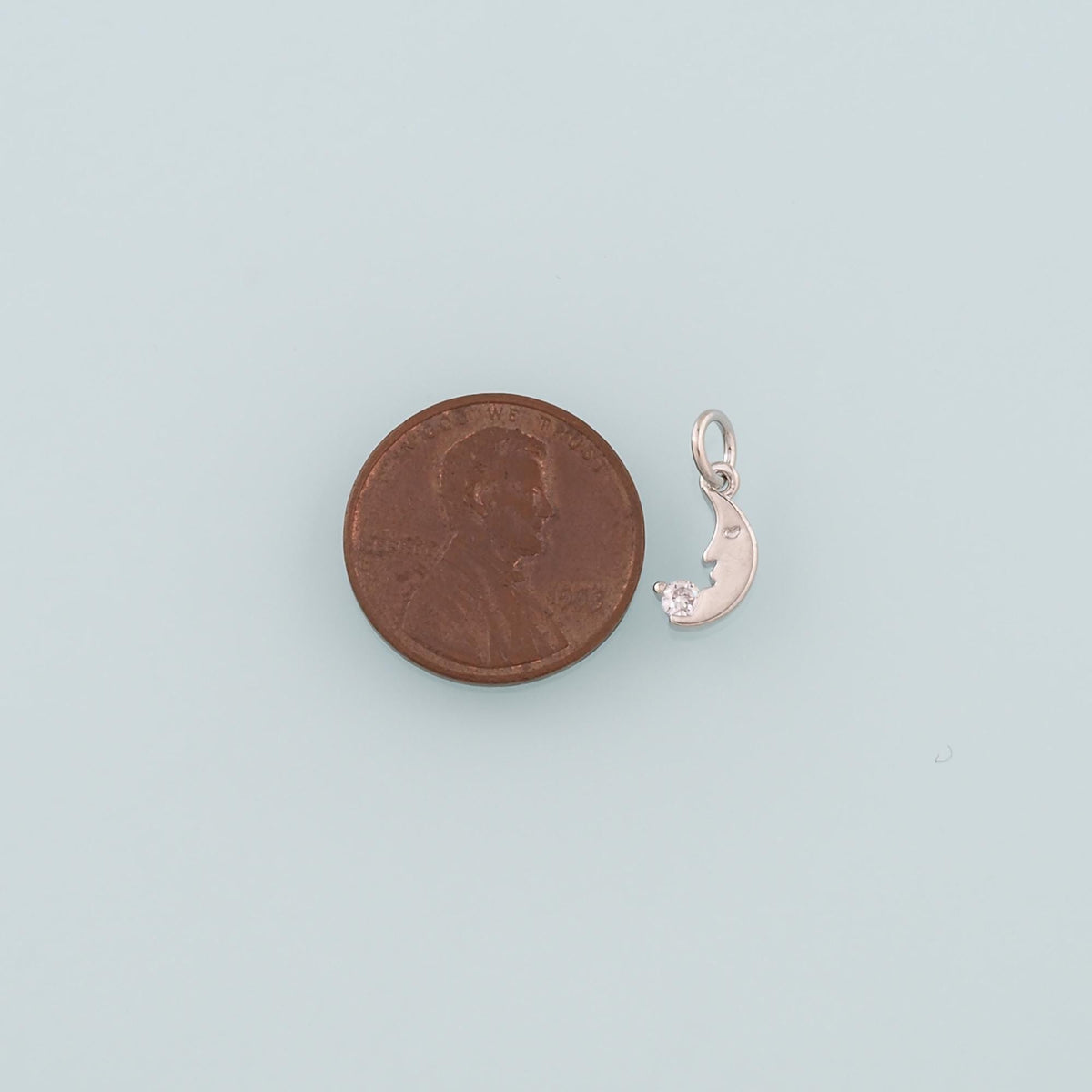 18K Gold Filled Moon CZ Charm Pendant for Jewelry Making