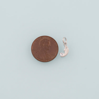 18K Gold Filled Moon CZ Charm Pendant for Jewelry Making