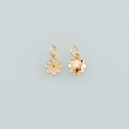 Gold Daisy Charms,18K Gold Filled Daisy Pendant,Enamel Daisy Charm Bracelet Necklace for DIY Jewelry Making Supply