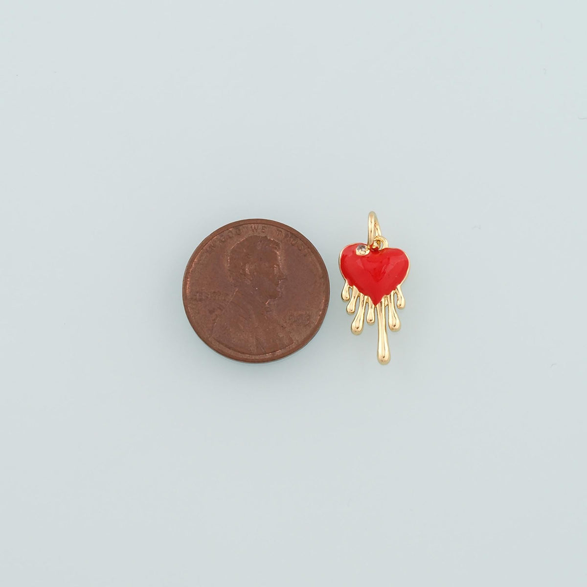 Gold Heart Charms,18K Gold Filled Heart Pendant,Enamel Melting Heart Charm Bracelet Necklace for DIY Jewelry Making Supply