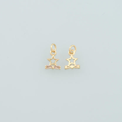 18K Gold Filled Star Charm Pendant for Jewelry Making