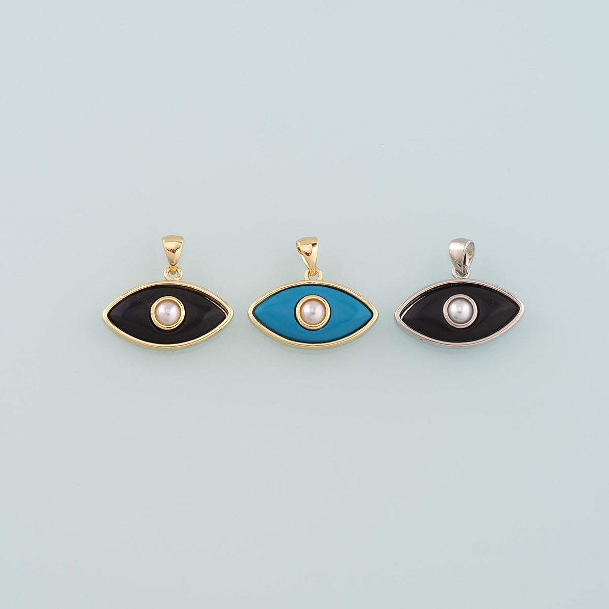 Gold Evil Eye Charms,18K Gold Filled Evil Eye Pendant,Enamel Eye Charm Bracelet Necklace for DIY Jewelry Making Supply