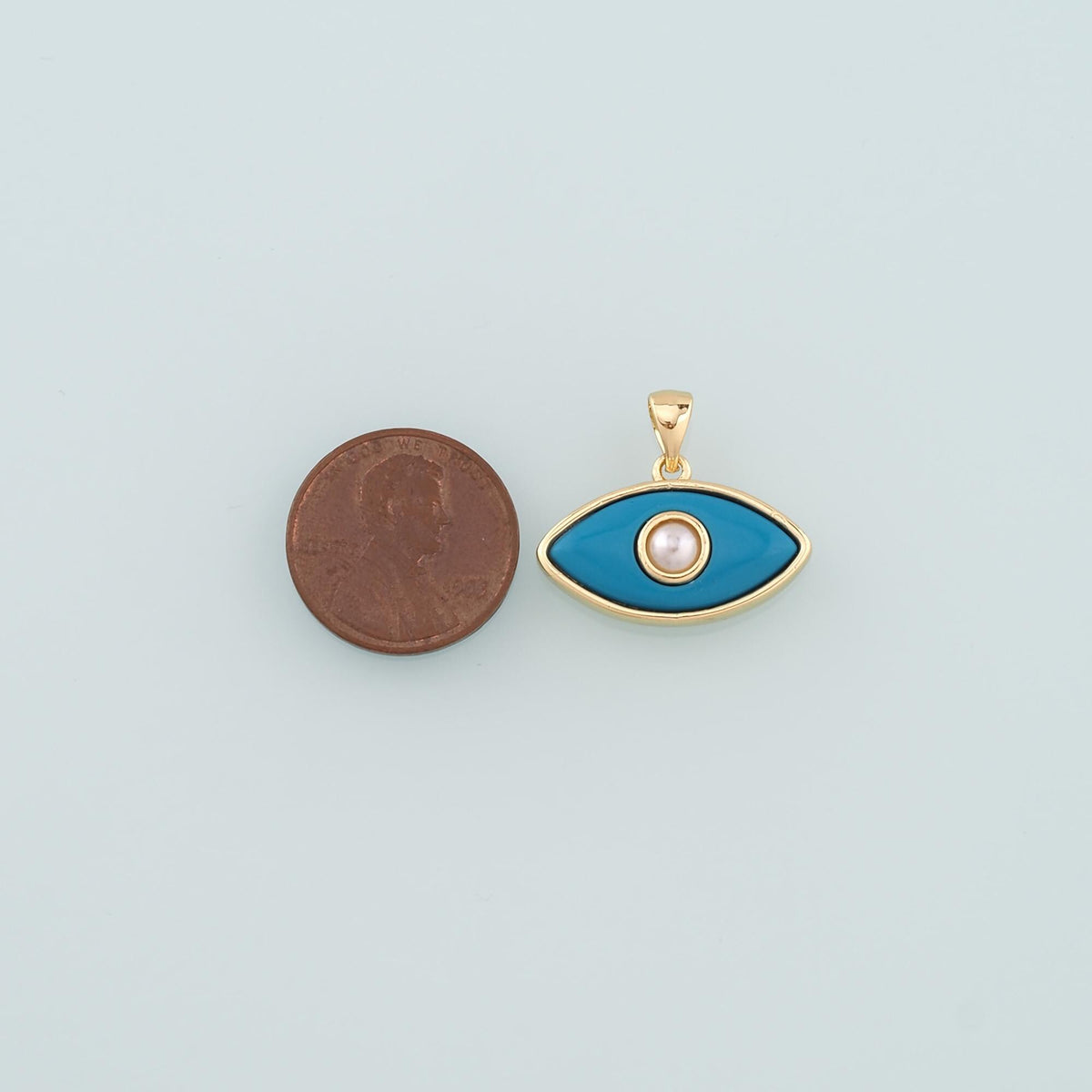 Gold Evil Eye Charms,18K Gold Filled Evil Eye Pendant,Enamel Eye Charm Bracelet Necklace for DIY Jewelry Making Supply