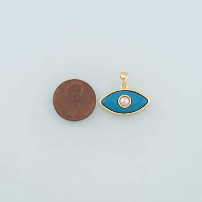 Gold Evil Eye Charms,18K Gold Filled Evil Eye Pendant,Enamel Eye Charm Bracelet Necklace for DIY Jewelry Making Supply