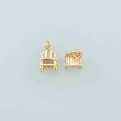 Gold Furniture Charms,18K Gold Filled Chair Pendant,Dainty Chair Charm Bracelet Necklace for DIY Jewelry Making Supply
