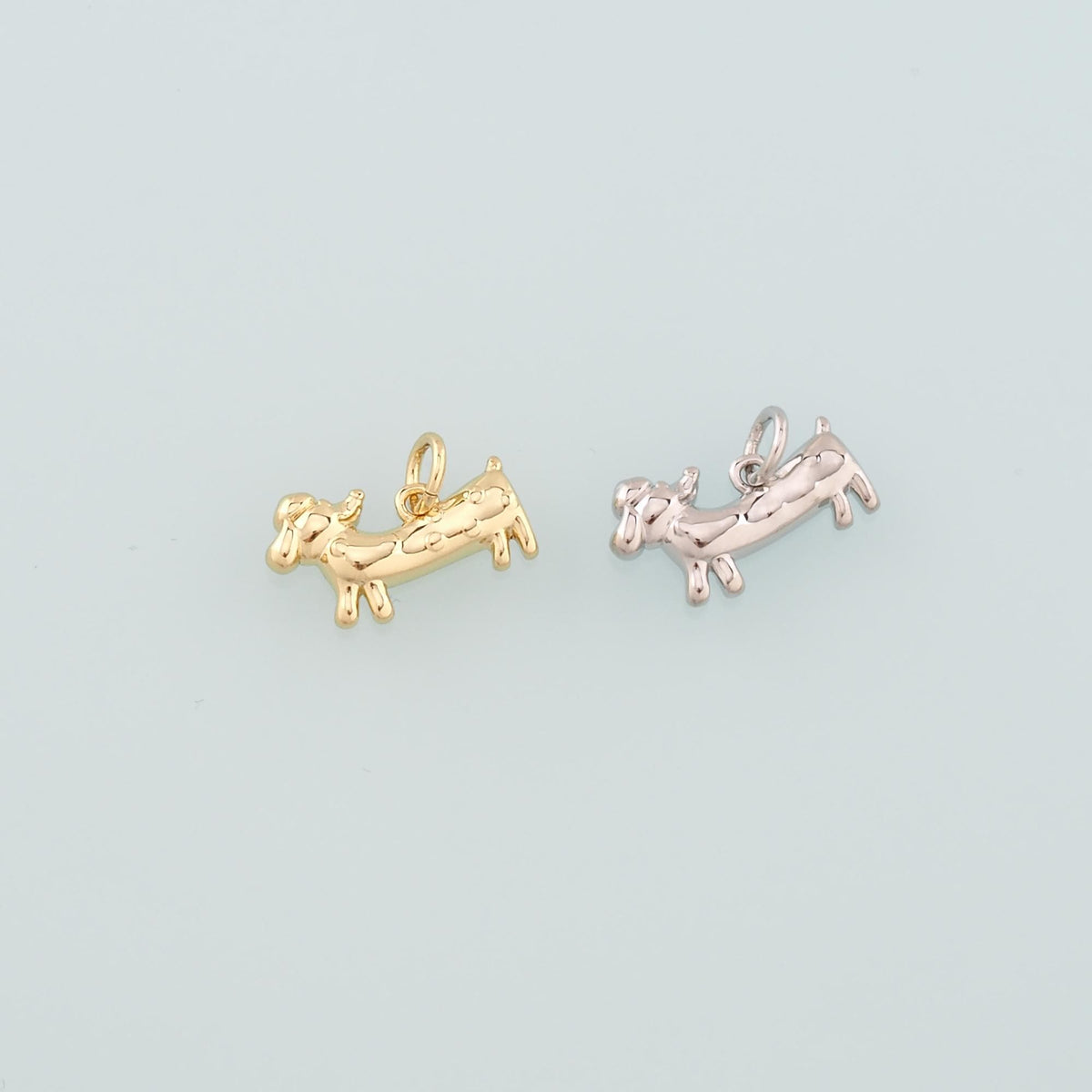 Gold Dog Charms,18K Gold Filled Dog Pendant,Cute Dog Charm Bracelet Necklace for DIY Jewelry Making Supply