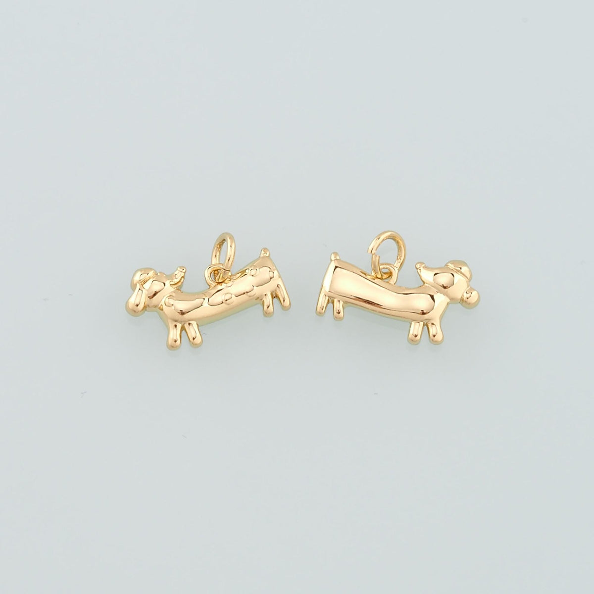 Gold Dog Charms,18K Gold Filled Dog Pendant,Cute Dog Charm Bracelet Necklace for DIY Jewelry Making Supply
