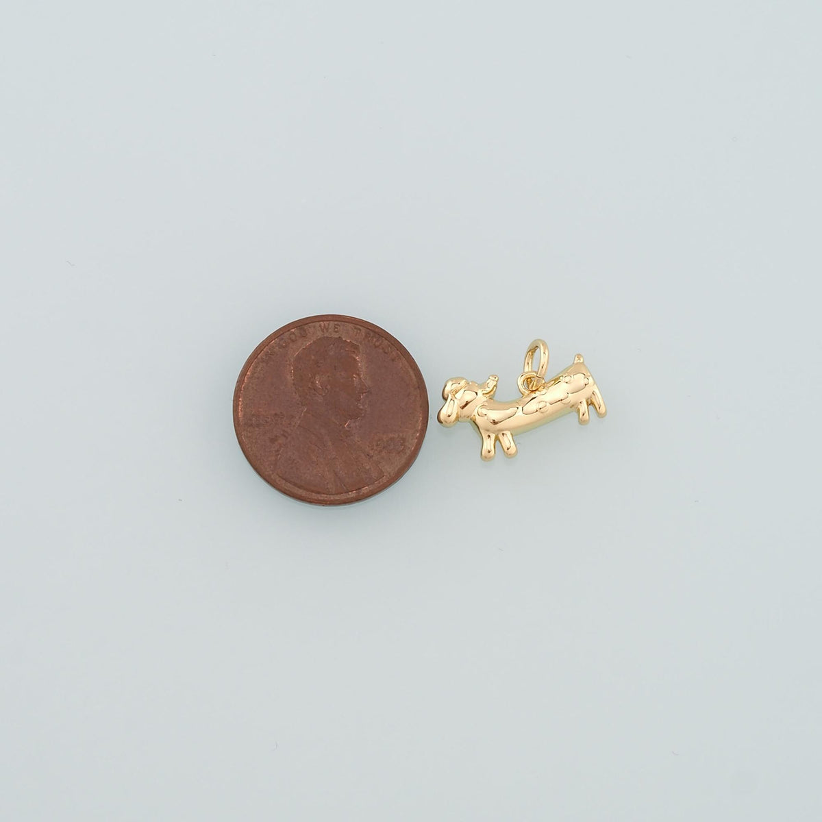 Gold Dog Charms,18K Gold Filled Dog Pendant,Cute Dog Charm Bracelet Necklace for DIY Jewelry Making Supply