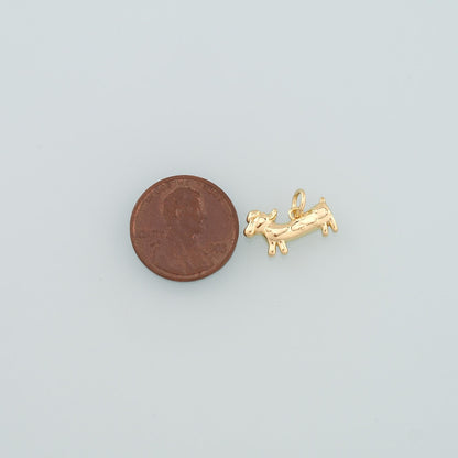 Gold Dog Charms,18K Gold Filled Dog Pendant,Cute Dog Charm Bracelet Necklace for DIY Jewelry Making Supply