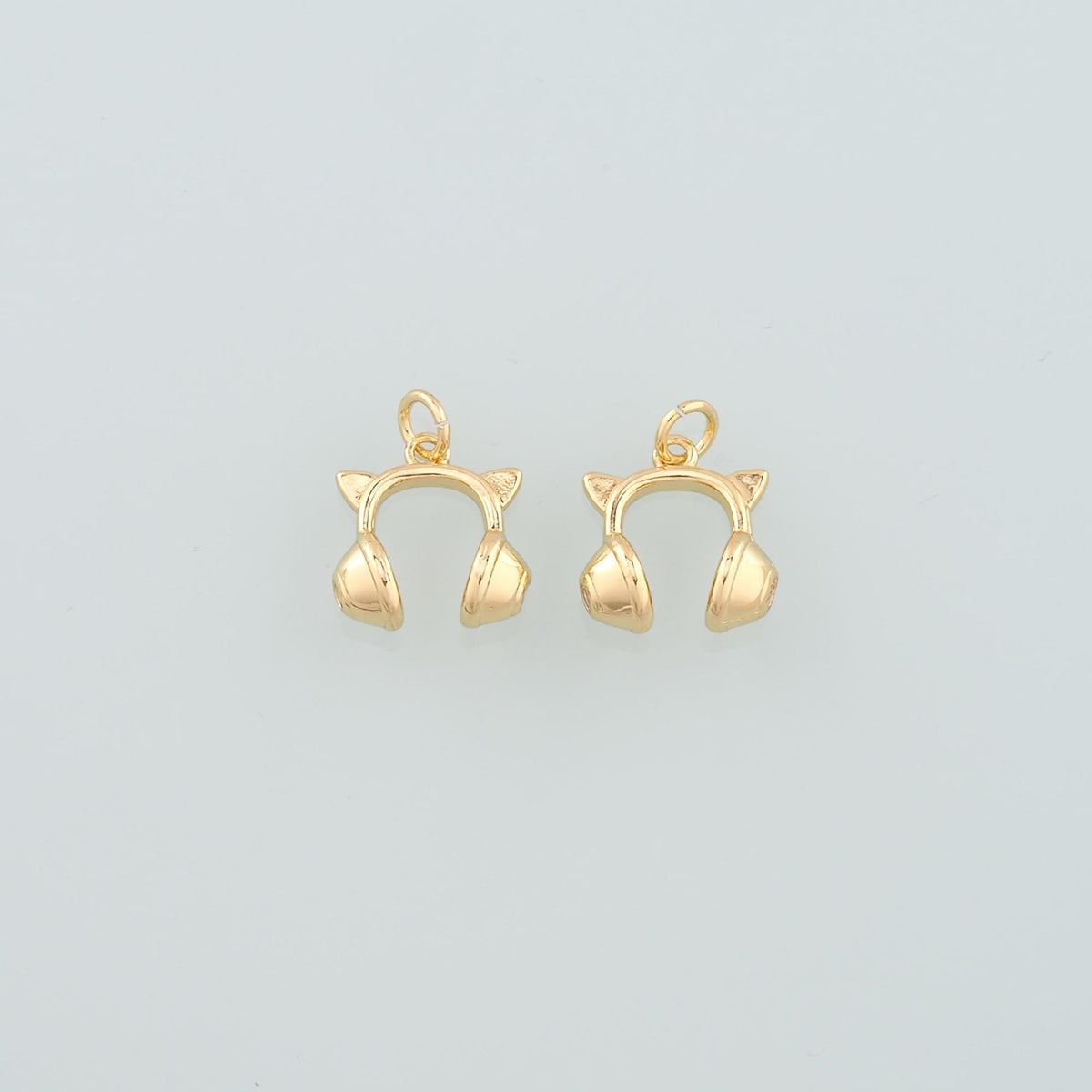 Gold Earphone Charm,18K Gold Filled Earphone Pendant,Earphone Charm Bracelet Necklace for DIY Jewelry Making Supply