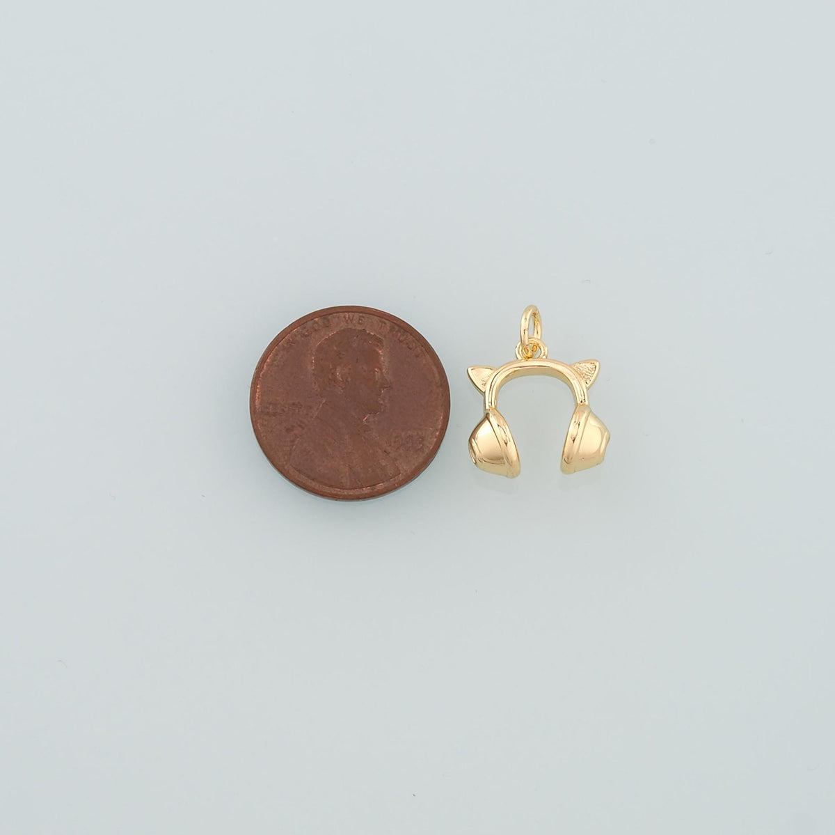 Gold Earphone Charm,18K Gold Filled Earphone Pendant,Earphone Charm Bracelet Necklace for DIY Jewelry Making Supply