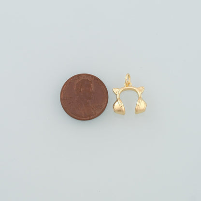 Gold Earphone Charm,18K Gold Filled Earphone Pendant,Earphone Charm Bracelet Necklace for DIY Jewelry Making Supply