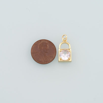 18K Gold Filled Key Charm Pendant for Jewelry Making