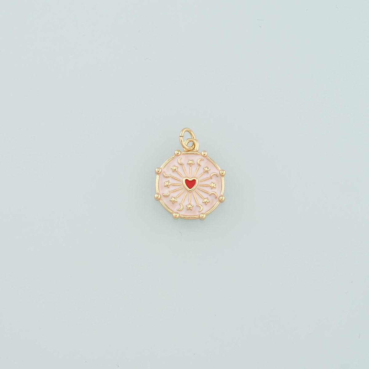 18K Gold Filled Heart Enamel Charm Pendant for Jewelry Making