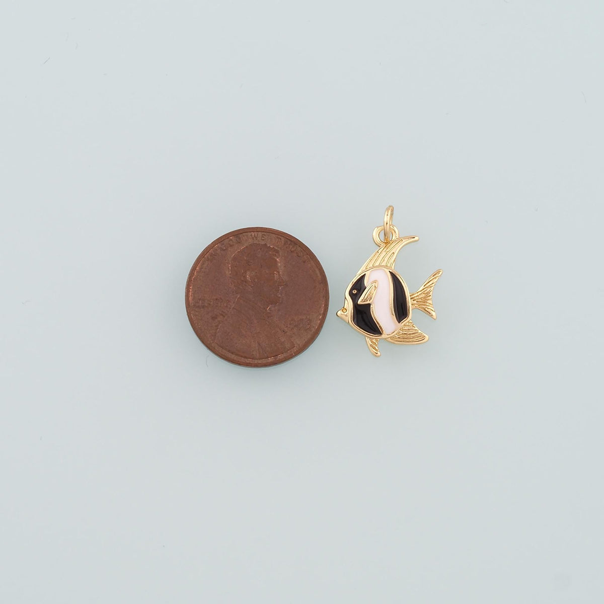 Gold Fish Charms,18K Gold Filled Fish Pendant,Enamel Fish Charm Bracelet Necklace for DIY Jewelry Making Supply