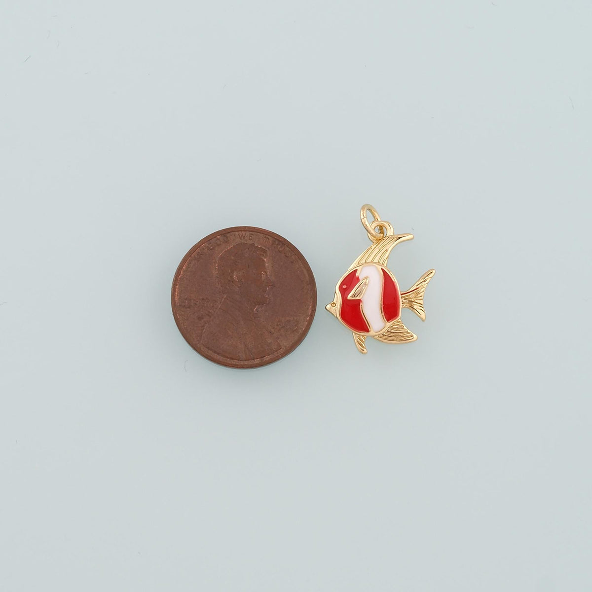 Gold Fish Charms,18K Gold Filled Fish Pendant,Enamel Fish Charm Bracelet Necklace for DIY Jewelry Making Supply